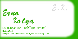erno kolya business card